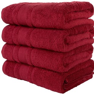 red bath towel set